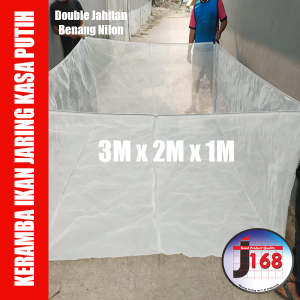 Keramba Ikan waring jaring penangkap ikan kasa putih berbagai ukuran siap pakai