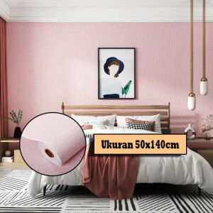 HT Wallpaper Linen Foam Roll 3D 50cm x 280cm Alumunium Foil Dekorasi Kamar Premium DIY