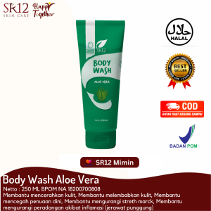 SR12 Body Wash Aloe Vera Untuk Kulit Bersih Halus Meredakan Jerawat Punggung