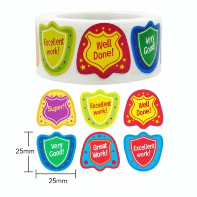 Stiker Lencana Motivasi Guru Badge Reward Anak 6 variasi 500pcs/ Roll