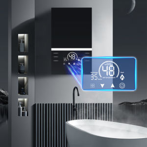 SRUE Elegant Chrome Shower System with Digital Temperature Display and 360° Rotatable Adjustable Water Outlet
