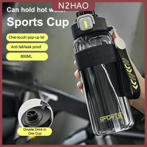 N2HAO 1200ml lít công suất lớn thể thao chai nước rò rỉ bằng chứng bỏng bằng chứng Cốc nhựa uống du lịch ngoài trời xách tay tập thể dục bình