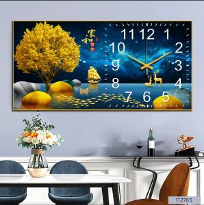Đồng hồ tráng gương 5D phong thủy trang trí nhà cửa kim trôi chạy cực êm xưởng tặng pin và phụ kiện treo.