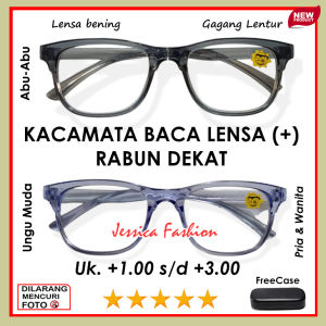 FREE CASE - Kacamata Plus Rabun Dekat Full Baca Model TERBARU Frame Ungu Muda + ABU-ABU - Tersedia Ukuran +1.00 SAMPAI +3.00 - KACAMATA MURAH MODEL TERKINI UNTUK PRIA DAN WANITA DEWASA