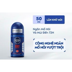 Lăn khử mùi Nivea men dành cho nam EN185 giúp khử mùi khô thoáng không cồn không ố vàng 50ml