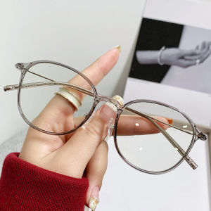 JN IMPRESSION Phiên bản Hàn Quốc tròn gọng mỏng Gọng kính cận thị nhẹ trang điểm nữ màu đỏ xiaohongshu kính phẳng Văn Học Nam hợp thời trang