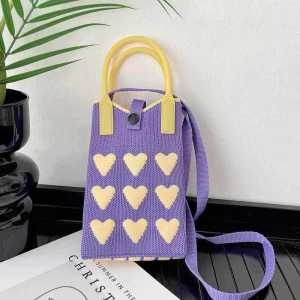 UISN MALL # Fashion Knitted Bag Reusable Small Crossbody Bag Mini Cute Phone Bag For Women Sling bag#SJ0602