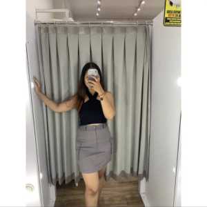Rok Mini Spandeks Polos Warna Solid Gaya Korea untuk Wanita