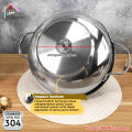 SUPRA wok 28cm + steamer + tutup kaca kombinasi stainless steel impact SUS 304 professional series / panci wajan penggorengan handle. 