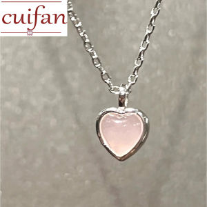 S925 Sterling Silver Pink Love Opal Necklace Hyperallergenic Collar Chain