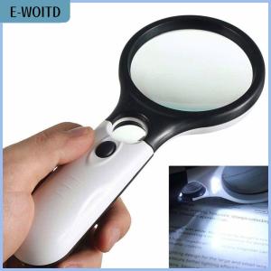 【E-WOITD】 3LED Light 45X Handheld Magnifier Reading Magnifying Glass Lens Jewelry Loupe