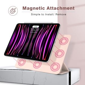 MD Magnetic iPad Pro 11 Case Upgrade Smart Folio for iPad Pro 11 4th/3rd/2nd Gen 2022/2021/2020 Trifold Stand Case Auto Sleep/Wake Support Wireless Charging Waterproof Greaseproof Stain-Resistant