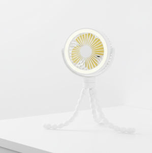 Baby Stroller Fan With Flexible Tripod Clip OnHandheld Fan USB Rechargeable Octopus Fan With LED Night Light 3 Speeds Desk Fan For Car Seat Crib Camping Travel