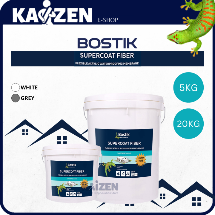 5KG / 20KG Bostik Supercoat Fiber Single Component Fiber Reinforced Flexible Acrylic Waterproofing Membrane + FREE GIFT