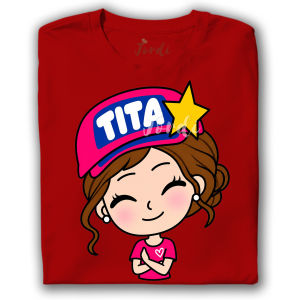 RED CARTOON Round Neck Cotton Family T-Shirt Couple DTF Graphic Print Christmas Reunion Family Day Kids Men Women Grandpa Grandma Dad Mom Daughter Son By Jordi Mosuela