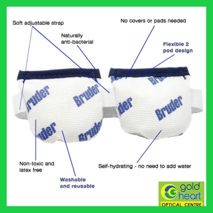 GoldHeart Bruder Eye Compress Moist Heat /Microwavable warm compress with beads for Dry Eyes or Stye/ Lightweight