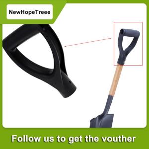 NewHopeTreee U Type สีดำพลาสติกหิมะจอบเปลี่ยน D Grip Spade TOP Handle Garden