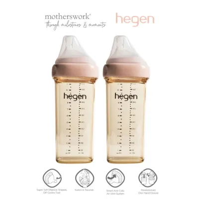 Hegen PCTO™ 330ml/11oz Feeding Bottle PPSU with Fast Flow Teat - 6M+ (2-Pack)
