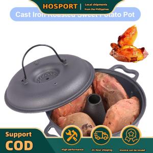 【HOSPORT】Cast Iron Roasting Pan with Lid for Sweet Potatoes Durable Camping and Picnic Kitchenware
