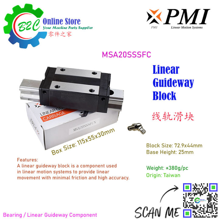 PMI MSA20SSSFC Linear Guideway Carriage / Taiwan MSA20S Guide Way Block ...