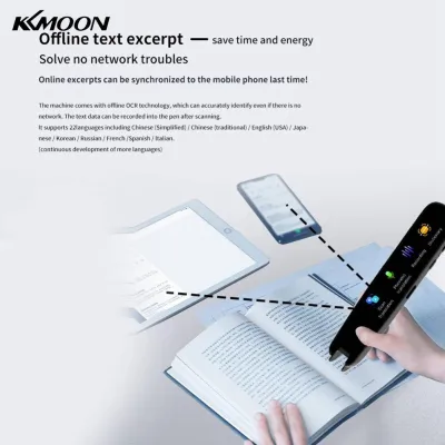 KKmoon Scan Reader Pen Scan Translation Pen Versatile Extensive Words Portable Recording High Accuracy Easy To Use for Language Learning Daily Activities