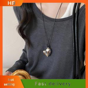 HB Fashion Irregular Heart Pendant Necklace For Women Girls Sweet Adjustable Pull-out Sweater Chain Jewelry Accessories Gifts