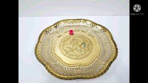 Brass Byfa F1154 Door Knob 14 Inch with Mounting Screw and Spacer ลายกุหลาบ, ถาดทองเหลือง ถาด14นิ้ว