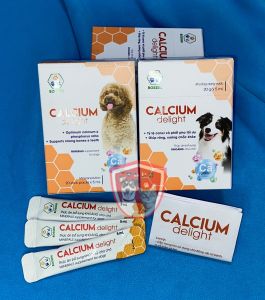 BOSSEN Calcium delight cún - Bổ sung canxi khoáng cho chó - Hộp 20 gói 5ml