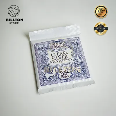 Senar Gitar Klasik Ernie Ball Kualitas Premium Senar Nylon Clear & Silver / Black Nylon / Ernieball Ernie Ball Classic Guitar Strings