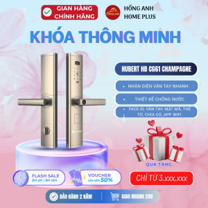 Khóa cửa thông minh Hubert HB CG61 champagne gold luxury khóa vân tay cao cấp tích hợp face id