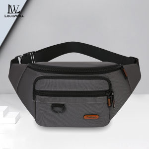 LouisWill Mens Chest Bag Fashion Waist Bag Waterproof Sports Bag Large Capacity Casual Bag Messenger Bag Outdoor Fitness Bag Travel Bag Business Bag