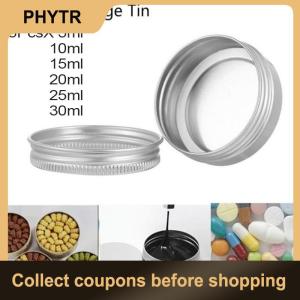 【PHYTR】 fuchun 5Pcs Aluminum Mini Round Tin Metal Container Bottles Storage Jar Screw Lids Box