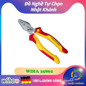 Kìm Bấm Cos Pin Rỗng 180mm Cách Điện 1000 Volt WIHA 35862 [Chính hãng Đức/Germany]