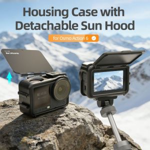 LUXERY 2-IN-1 Sunshade Rabbit Cage Adjustable Sun Hood Detachable Housing Case Quick Release Expansion Protective Frame for DJI Osmo Action 6 Action Camera Accessories