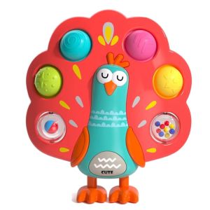 TESDFD Button Play Toys Sensory Push Toy Montessori Finger Training Multi Textured Press Toy Pressing Music Toy Sound Bird Shape Educational Toy Babies Development