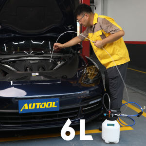 （Upgrade version) AUTOOL 6L/8L/10L pneumatic brake bleeder pump/brake oil drainer fluid pump kit oil change cleaning tank pipe repair tool with pressure gauge
