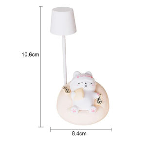 LED Night Lamp Cartoon Cute Animal Bear Pig Cat Dog Lamp USB Recharge Battery Childrens Bedroom Bedside Table Decor Table Lamps