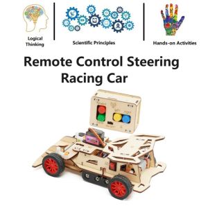 DIY Handmade Science STEM Kit: DIY Remote Control Steering Car : Educational Science Toys: STEM Toy for Kids Wooden Toys