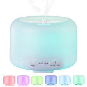 REMOTE CONTROL Ultrasonic Aroma Diffuser Air Humidifiers Aromatherapy Essential Oil Diffuser Quite Design Mist Maker for Home(12 Hours500ml) Warm Light/7 Different Light PELEMBAP PEMBERSIH UDARA With REMOTE CONTROL