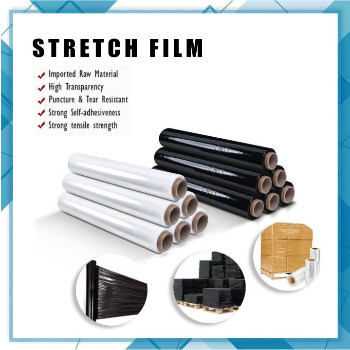 (Clear Black) STRETCH FILM/WRAP highly stretchable plastic film