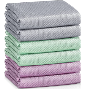 Microfiber Glass Cleaning Cloth Mirror Window Cloth High Absorbent Rag Dishwashing Kitchen Towel Kain Dapur Glass Cermin 鱼鳞抹布