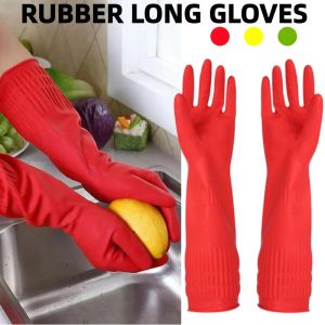 Thick Washing Long Household Gloves Scrubber Rubber Cleaning Gloves Rubber Gloves Multipurpose Natural Latex Gloves Anti-slip Gloves Flexible and Durable Latex Gloves Household Gloves