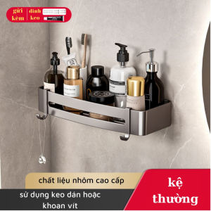 Kệ Nhà Tắm Để Đồ Dán Tường Màu Xám Chất Liệu Nhôm Hàng Không Cao Cấp Lắp Đặt Không Cần Khoan TKHuyHoàng