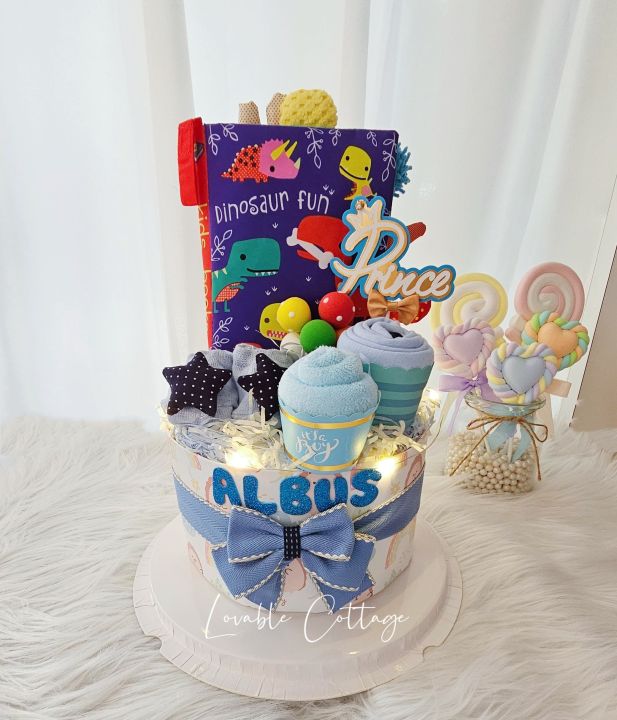 Diaper Cake Baby Shower gift hamper newborn present 100days