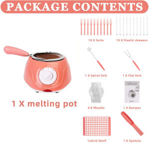 SHANBEN  Mini Chocolate Melter in Lovely Pink EU Plug 1.8M Cord 25W Low Power  Single pot/double pot