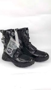 SEPATU PDL TALI PUTAR TNI POLRI KULIT MENGKILAP MODEL TAWON MEREK SIDIKS TERBARU