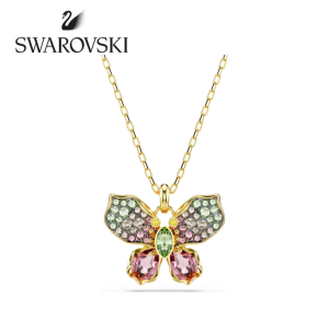 SWAROVSKI แฟชั่น (ใหม่) Idyllia ผสมตัดขนาดเล็กผีเสื้อสีสัน Pave สร้อยคอจี้เพชร สร้อยคอแฟชั่นสตรีเงินสเตอร์ลิง S925 Hypoallergenic Non-allergenic ของขวัญวันวาเลนไทน์ของขวัญวันเกิดสำหรับแฟนสาว Bestie