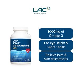 LAC Trimax Omega Fish Oil Mini 120SG - Supports Heart Brain Eye Skin and Joint Health (best by: October 2028)