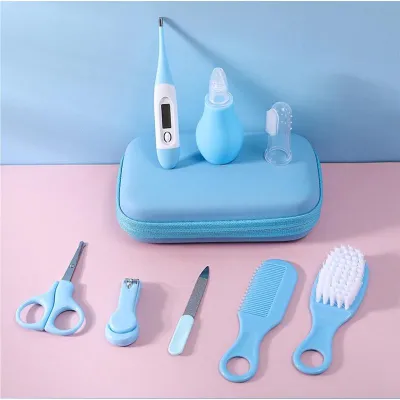 8 In 1 Baby Care Kits Baby Grooming Set With Pouch Nasal Aspirator Thermometer Toothbrush Newborn Gift