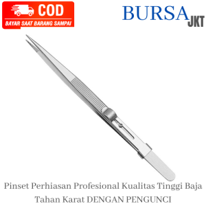 PENJEPIT BATU PERHIASAN PINSET Diamond Tweezer BERLIAN DENGAN AUTO LOCK